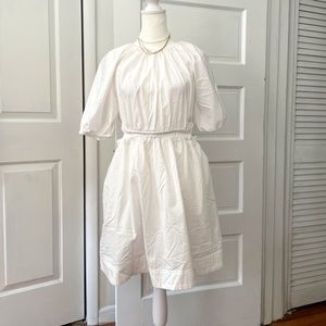 Puff sleeve poplin side-cutout Old Navy dress